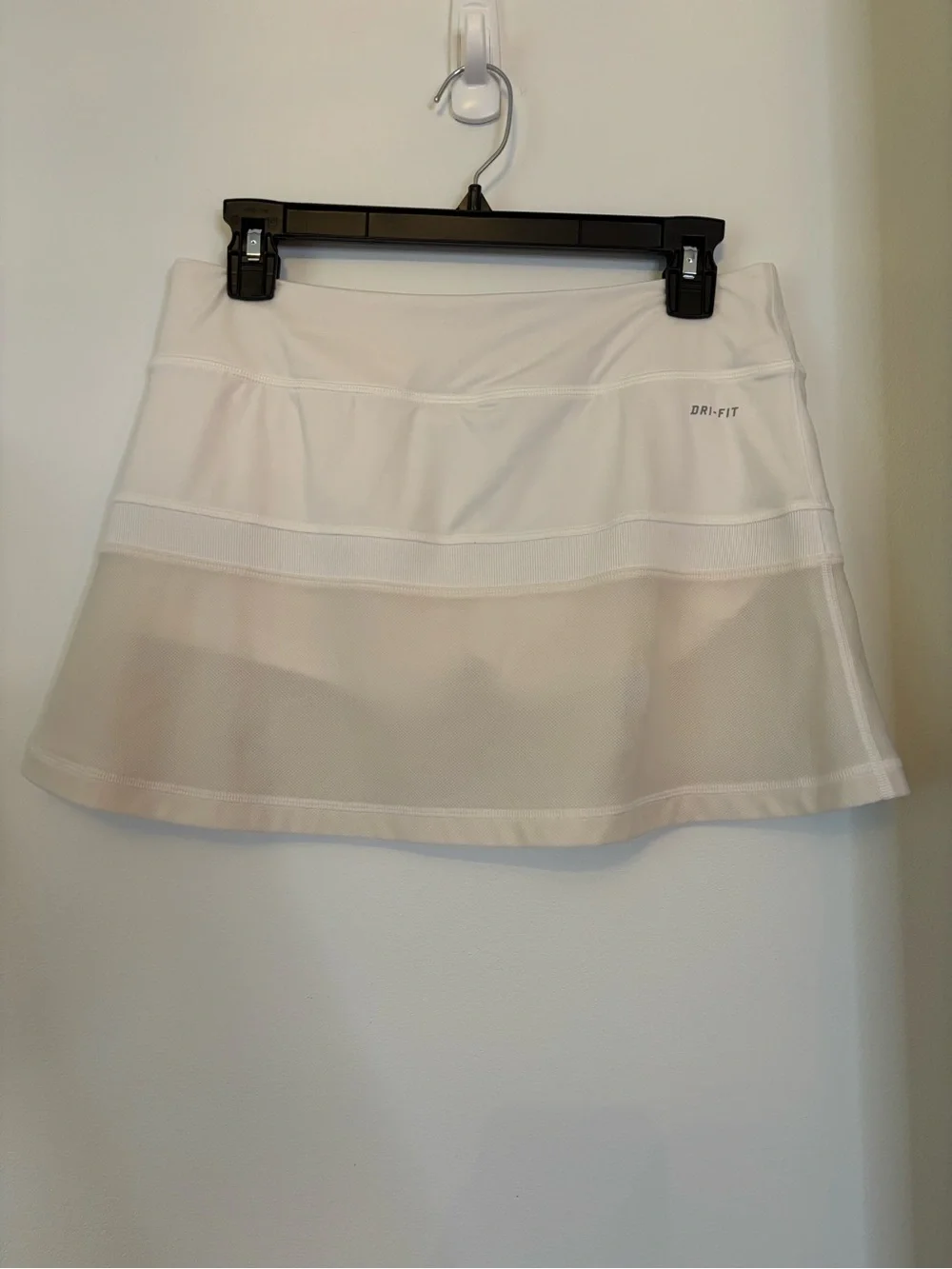Nike White Mini Athletic Skirt with Black Swoosh